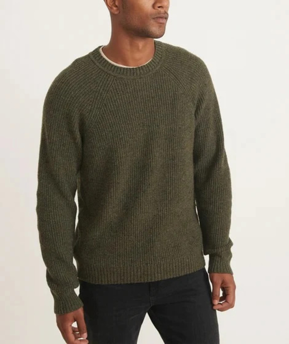 Marine Layer Heather Green Coleman Crewneck Sweater/15213